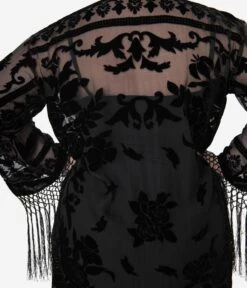 1920s Black Devore Velvet Lattice Scarf Coat 9 1920s Black Devore Velvet Lattice Scarf Coat -New Dress Store 1920s black devore velvet lattice scarf coat 446696