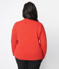 Unique Vintage Plus Size Red & Flock Of Sheep Sweater -New Dress Store 198672 K1486KT3 PL 3