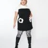 Smak Parlour Plus Size Black & White Flower Pocket Shift Dress