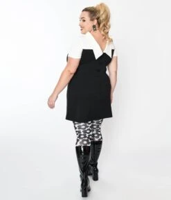 Smak Parlour Plus Size Black & White Flower Pocket Shift Dress 5 Smak Parlour Plus Size Black & White Flower Pocket Shift Dress -New Dress Store 250961 SP575KD3 3