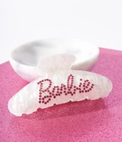 Barbie X Kitsch Pearl & Pink Rhinestone Claw Clip
