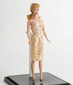 Barbie™ X Unique Vintage Golden Girl Brocade Sheath Dress -New Dress Store barbiea x unique vintage golden girl brocade sheath dress 968996