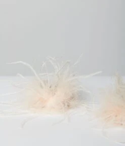 Beige Faux Ostrich Feather Cuffs -New Dress Store beige faux ostrich feather cuffs 328736