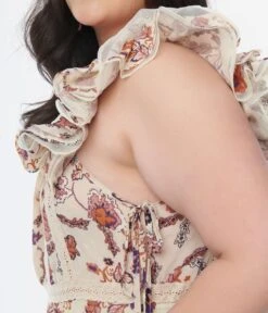 Beige Floral Ruffle High Low Maxi Dress 8 Beige Floral Ruffle High Low Maxi Dress -New Dress Store beige floral ruffle high low maxi dress 168457