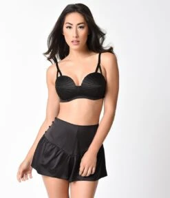 Bettie Page Vintage Style Black French Button Up Knicker -New Dress Store bettie page vintage style black french button up knicker 765885