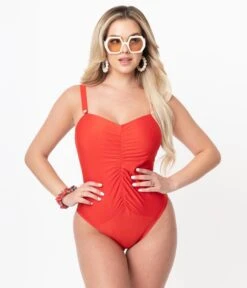 Bettie Page X Playful Promises Honey Red One Piece Swimsuit 9 Bettie Page X Playful Promises Honey Red One Piece Swimsuit -New Dress Store bettie page x playful promises honey red one piece swimsuit 321205