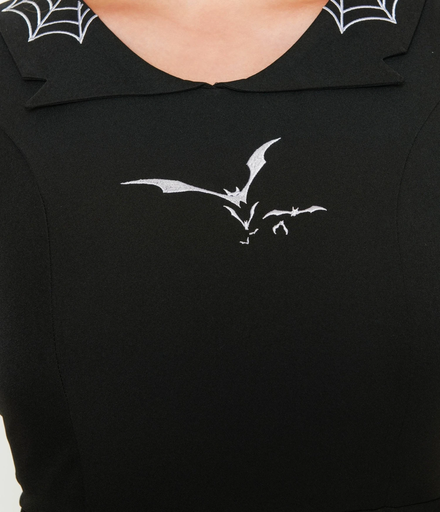 Black Bat Collar Flare Dress 2 Black Bat Collar Flare Dress - Image 2