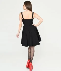 Black Bow Fit & Flare Mini Dress -New Dress Store black bow fit flare mini dress 683903