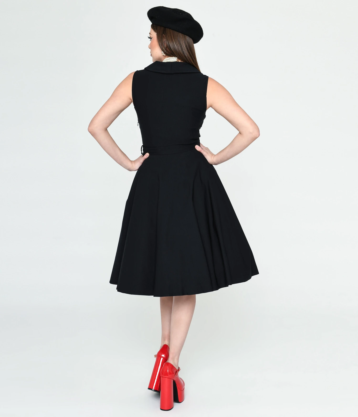 Black Collared Jani Swing Dress 3 Black Collared Jani Swing Dress - Image 3