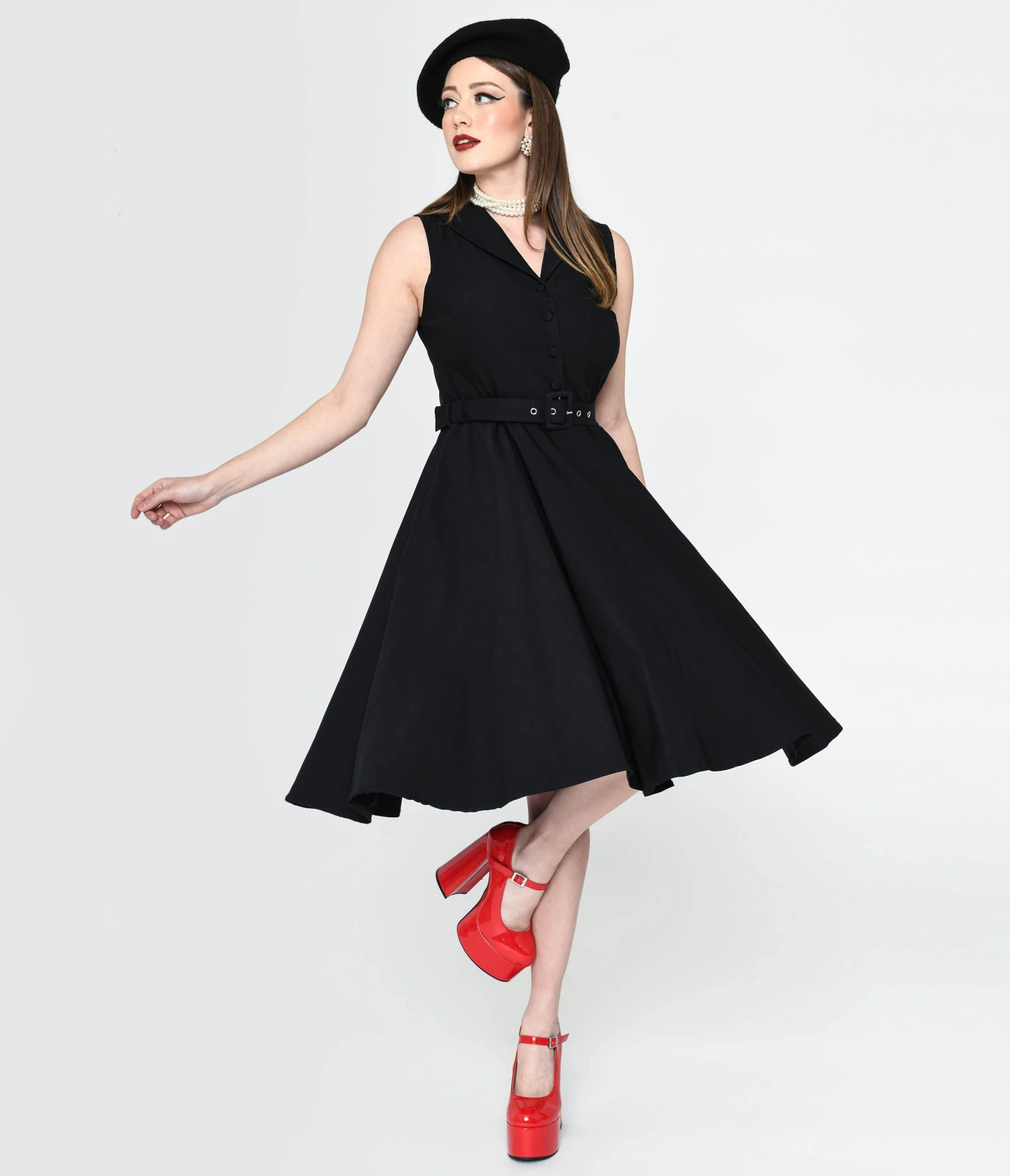 Black Collared Jani Swing Dress 1 Black Collared Jani Swing Dress
