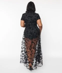 Black Floral Mesh Overlay Maxi Dress -New Dress Store black floral mesh overlay maxi dress 783660