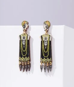 Black & Gold Modern Art Deco Earrings