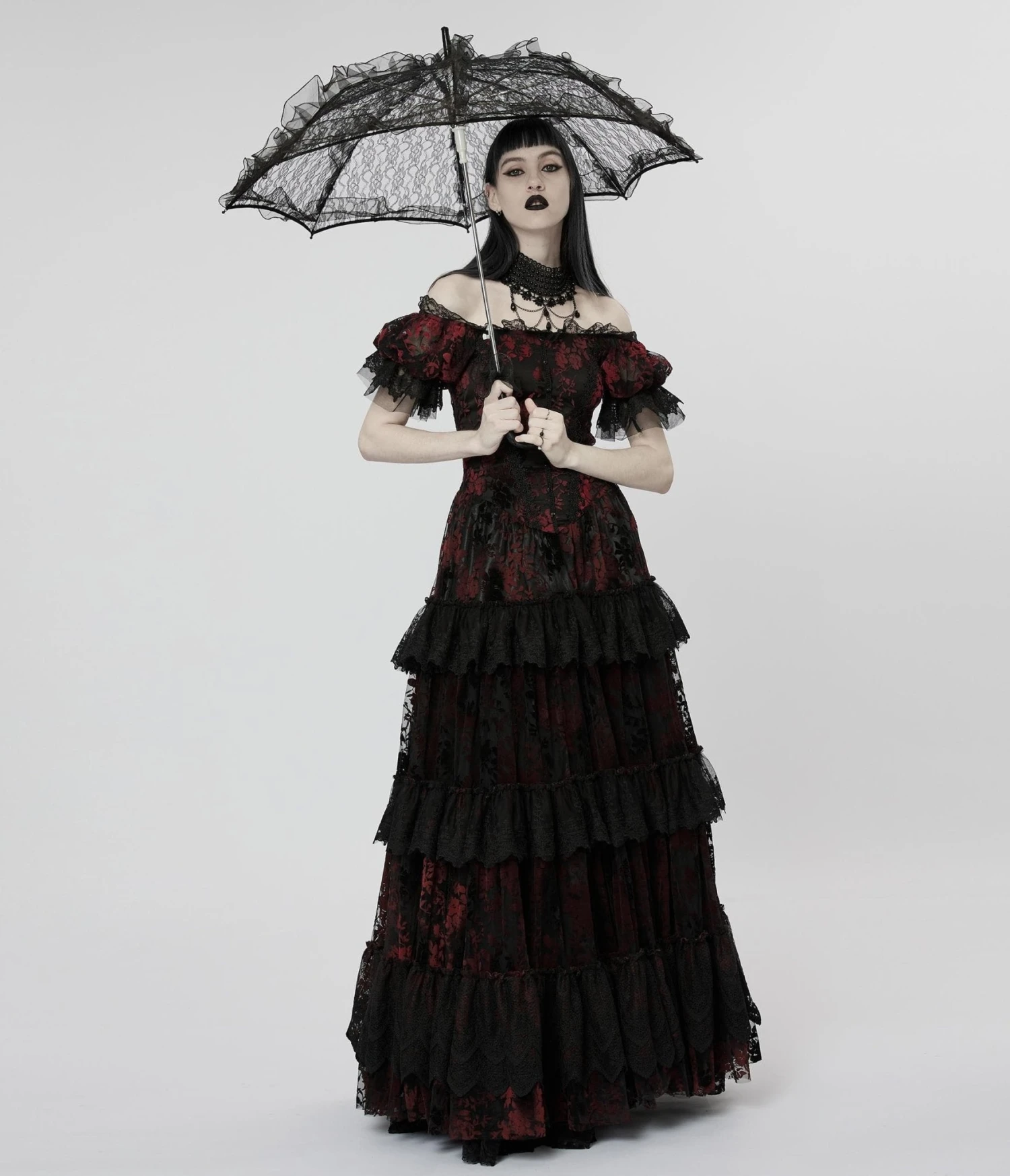 Black Gothic Lace Parasol 1 Black Gothic Lace Parasol