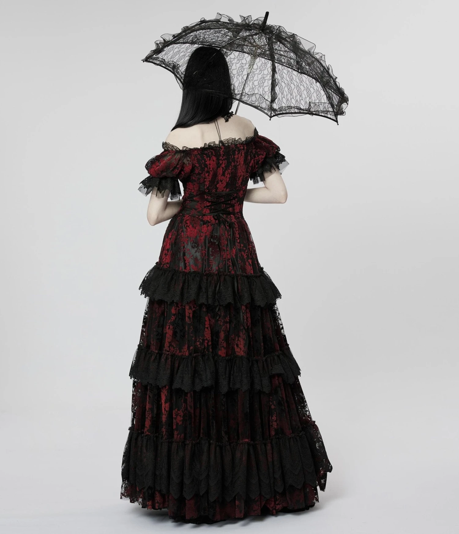 Black Gothic Lace Parasol 2 Black Gothic Lace Parasol - Image 2