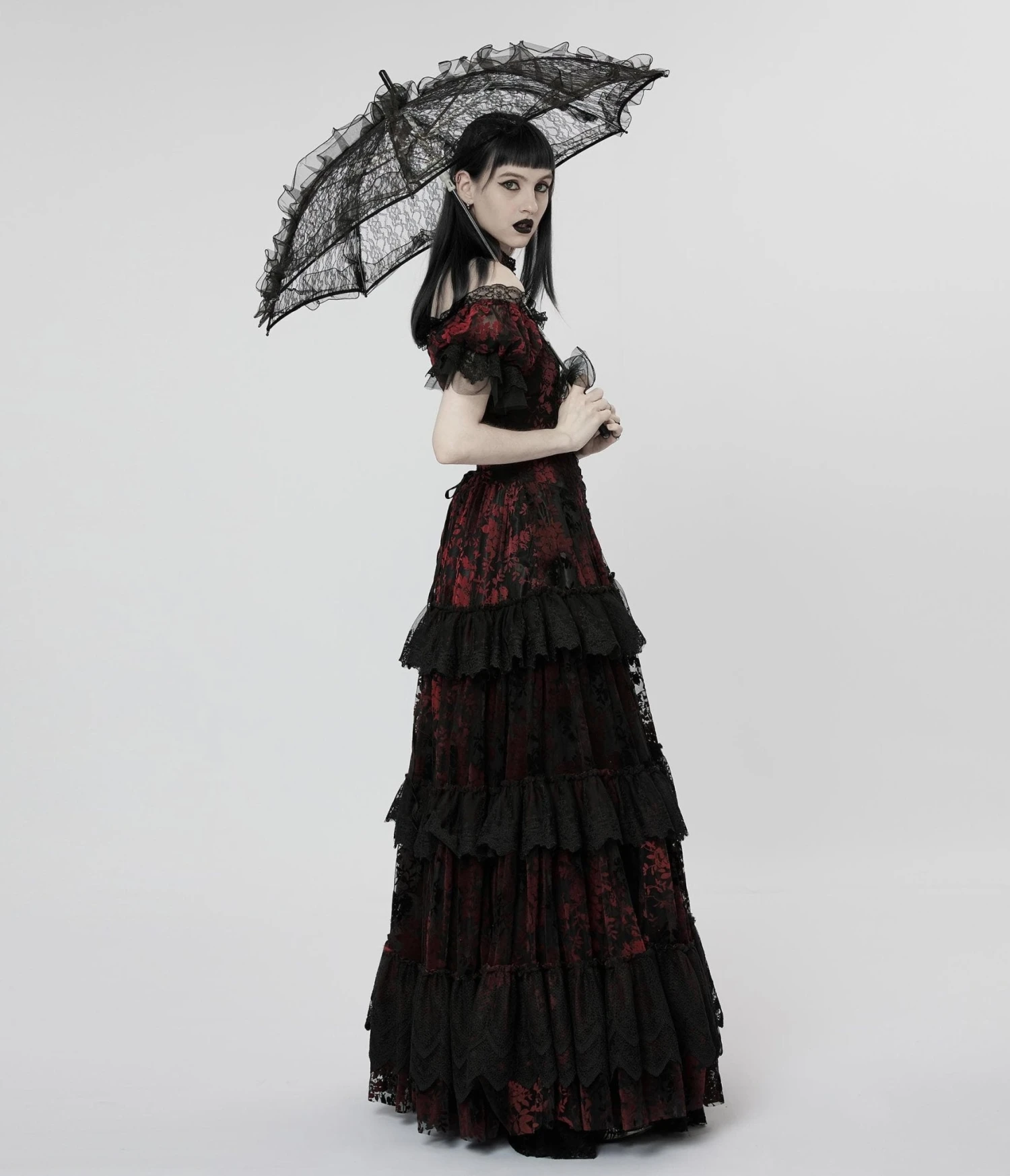 Black Gothic Lace Parasol 3 Black Gothic Lace Parasol - Image 3