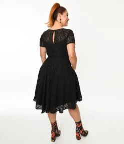 Black Lace Penny Swing Dress -New Dress Store black lace penny swing dress 986367