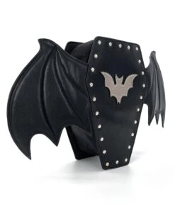 Black Leatherette Batwing Coffin Backpack -New Dress Store black leatherette batwing coffin backpack 854918