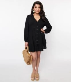 Black Long Sleeve Mini Dress -New Dress Store black long sleeve mini dress 526261