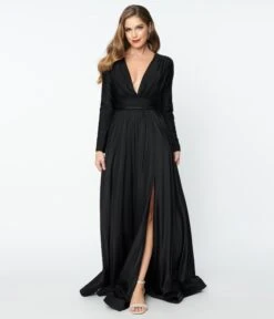 Black Long Sleeve Sophisticated Goddess Gown 8 Black Long Sleeve Sophisticated Goddess Gown -New Dress Store black long sleeve sophisticated goddess gown 649464