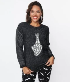 Black Lucky Oversized Sweater