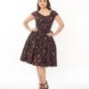Black & Multicolor Floral Nova Swing Dress