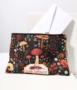 Black Mushroom Makeup Bag