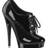 PLEASER Black Patent Leatherette Platform Booties