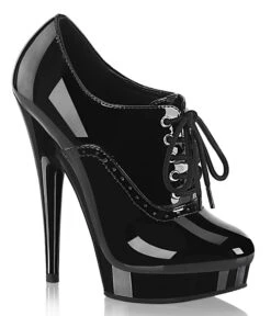 PLEASER Black Patent Leatherette Platform Booties