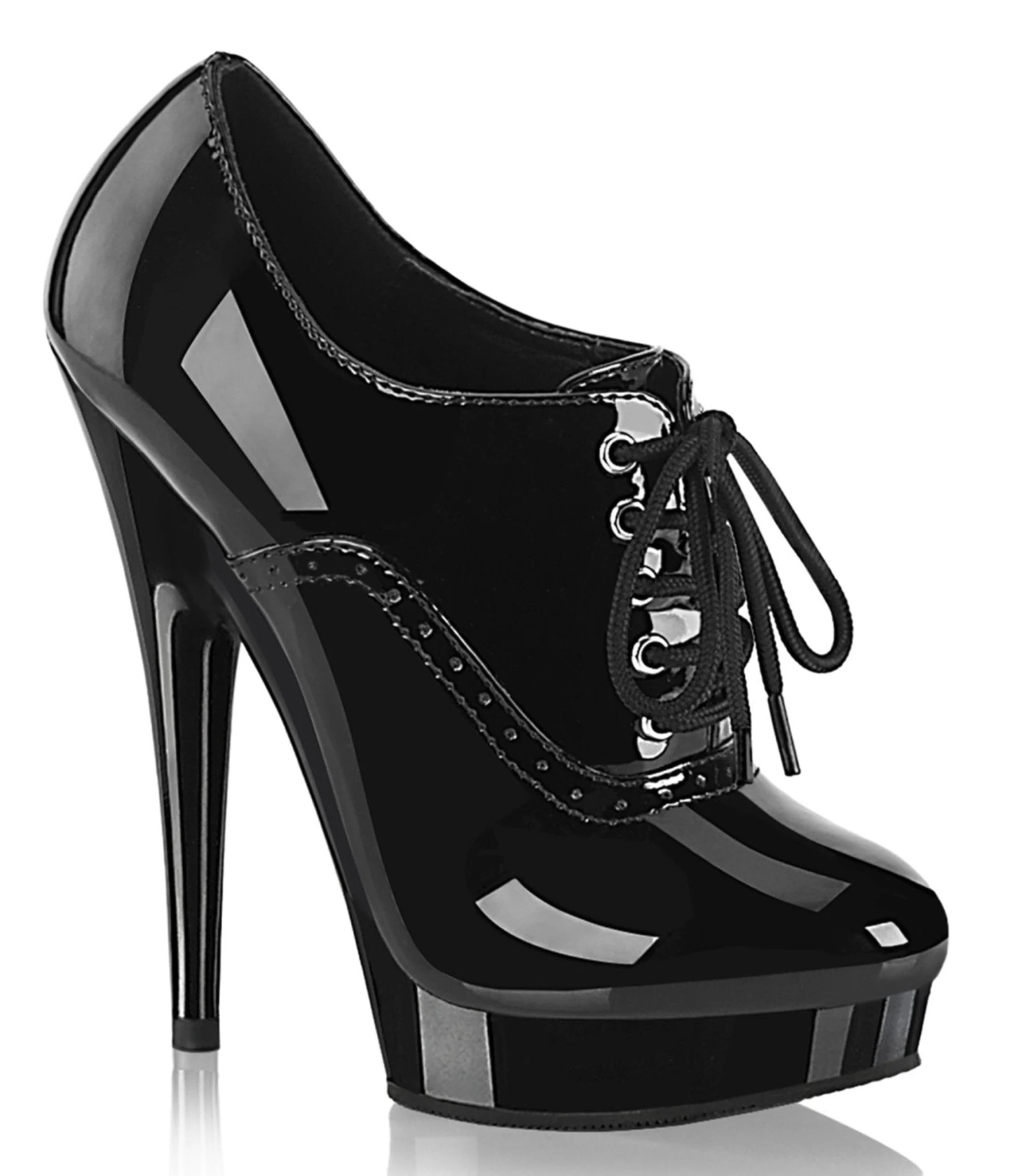 PLEASER Black Patent Leatherette Platform Booties 1 PLEASER Black Patent Leatherette Platform Booties