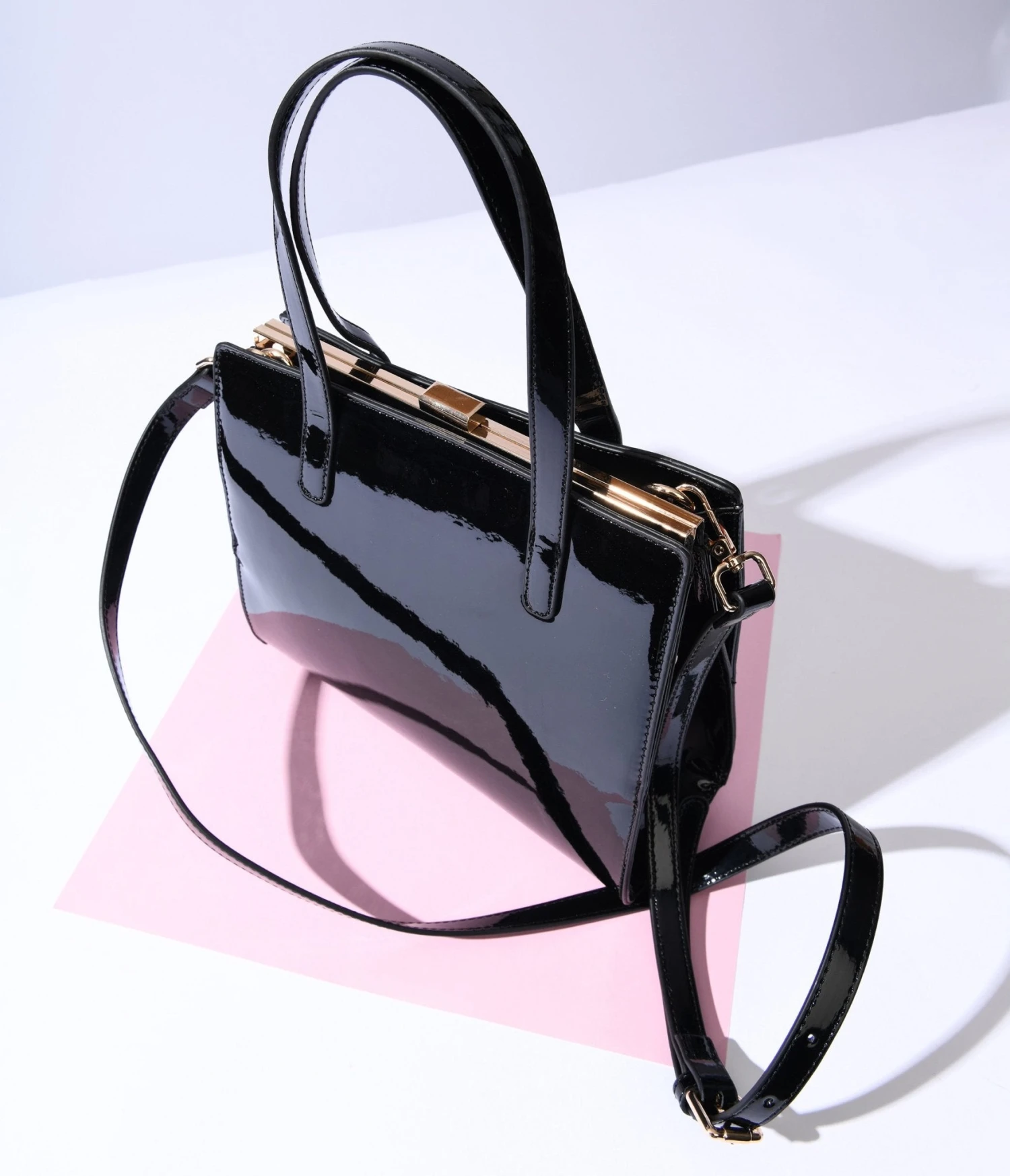 Black Patent Leatherette Purse 1 Black Patent Leatherette Purse