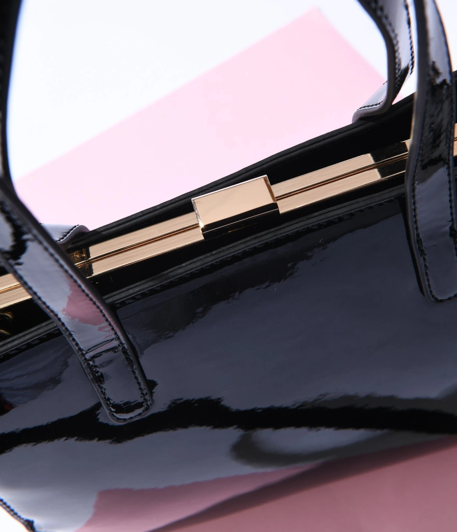 Black Patent Leatherette Purse 2 Black Patent Leatherette Purse - Image 2