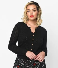 Black Perforated Heart Cardigan -New Dress Store black perforated heart cardigan 924432