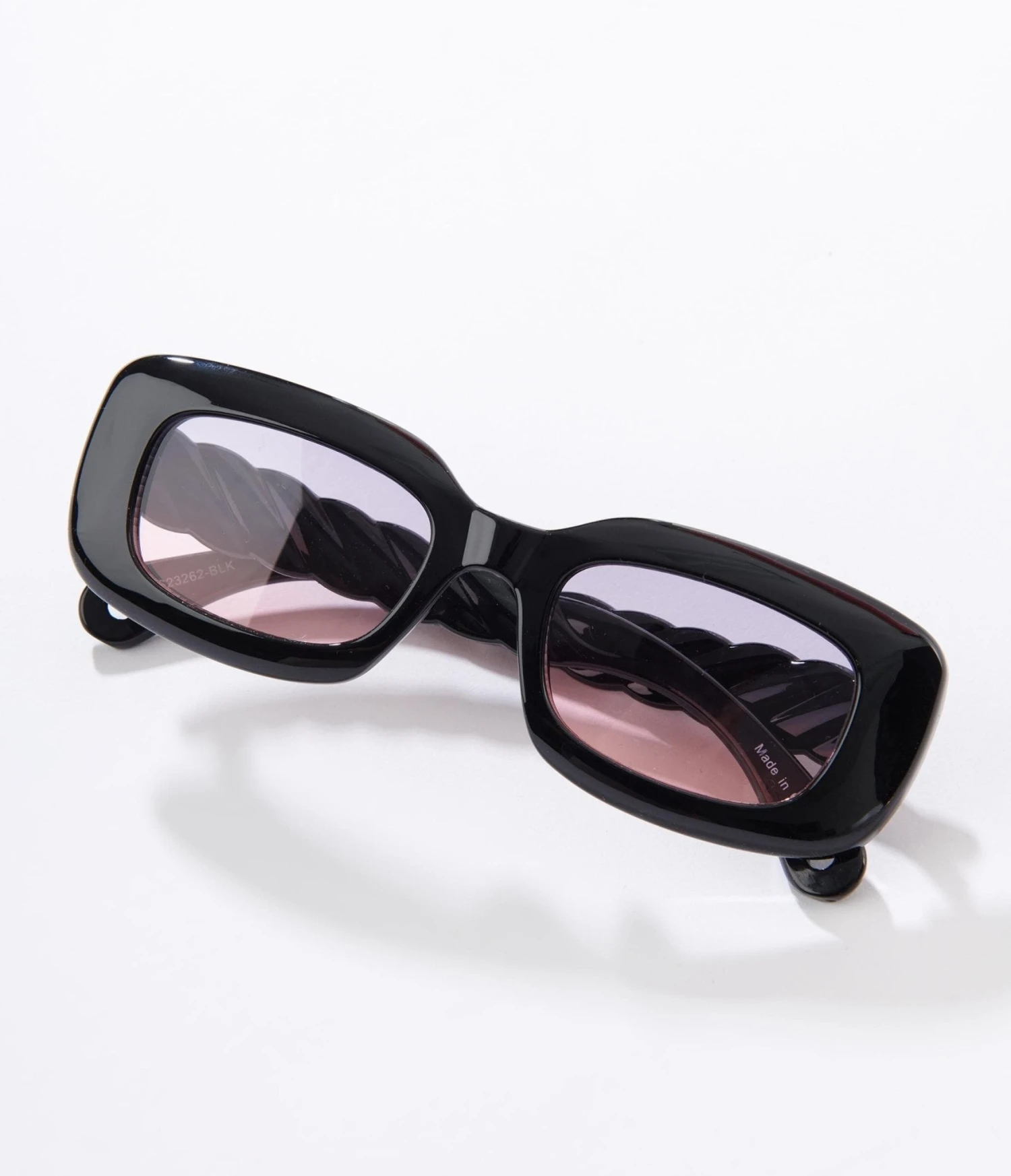 Black & Pink Ombre Tint Oval Sunglasses 4 Black & Pink Ombre Tint Oval Sunglasses - Image 4