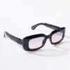 Black & Pink Ombre Tint Oval Sunglasses