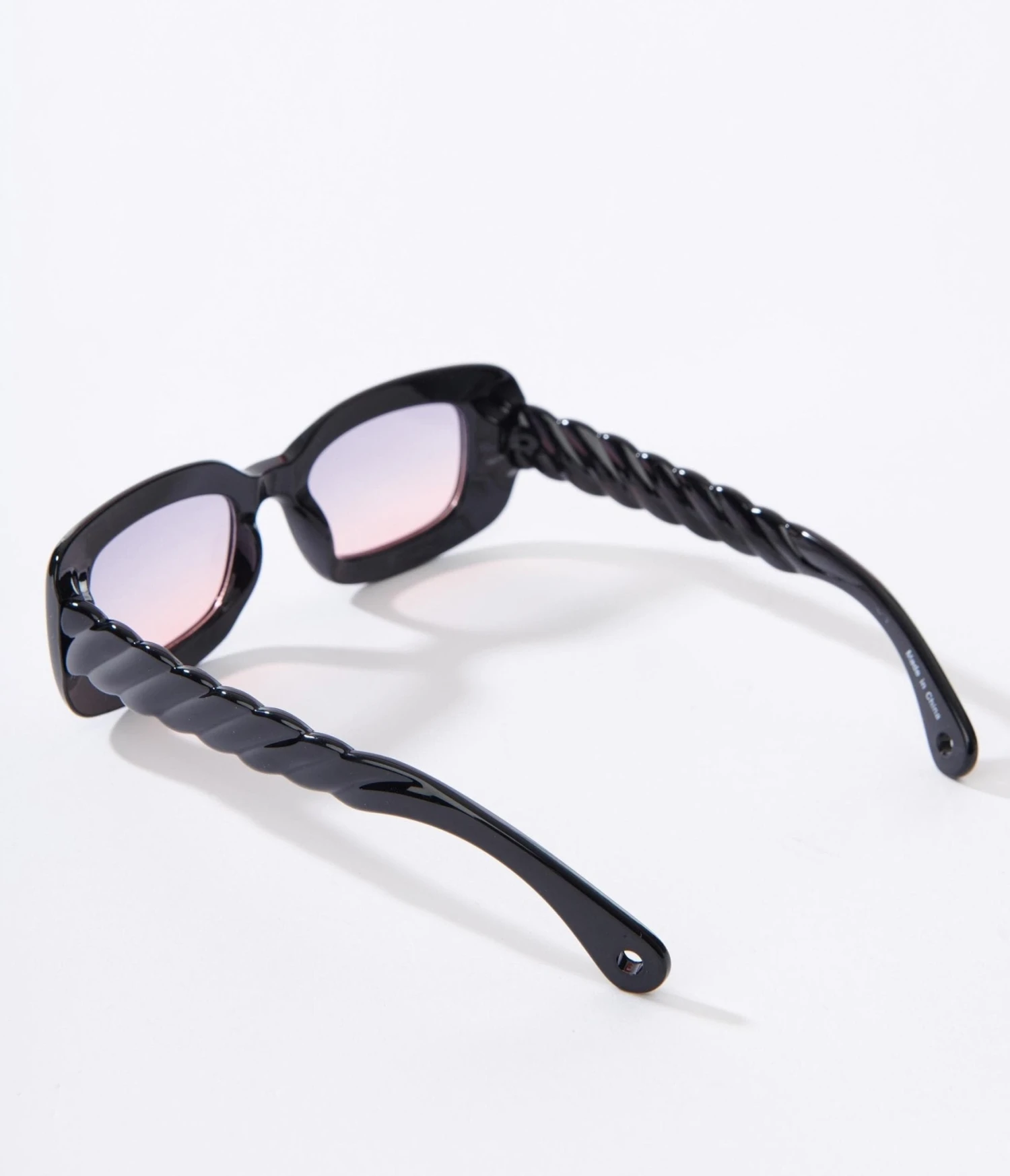 Black & Pink Ombre Tint Oval Sunglasses 2 Black & Pink Ombre Tint Oval Sunglasses - Image 2