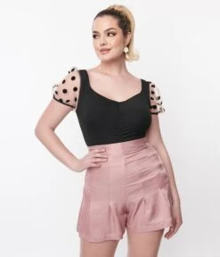 Black & Pink Polka Dot Ailani Bodysuit