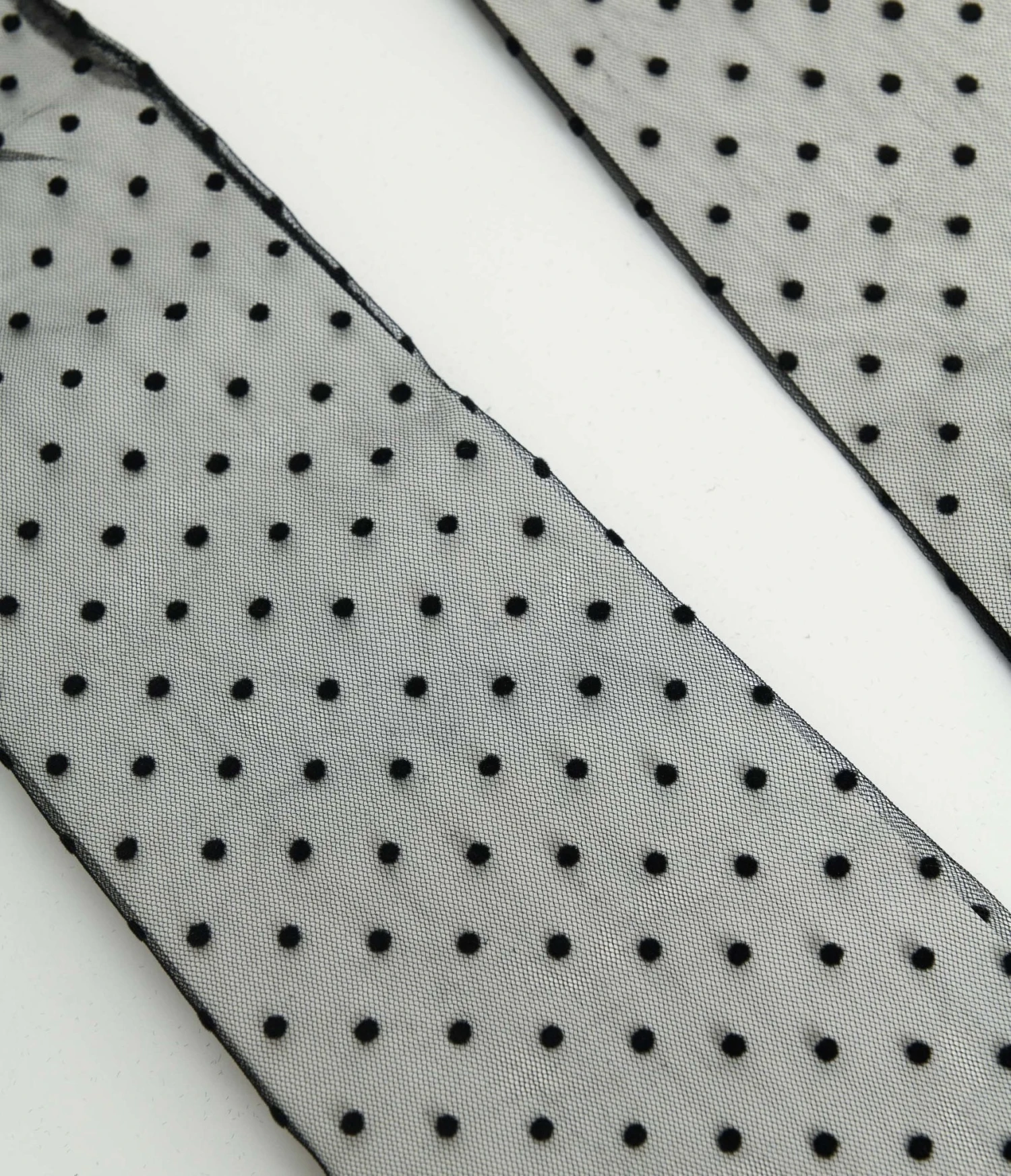 Black Polka Dot Mesh Elbow Length Gloves 2 Black Polka Dot Mesh Elbow Length Gloves - Image 2