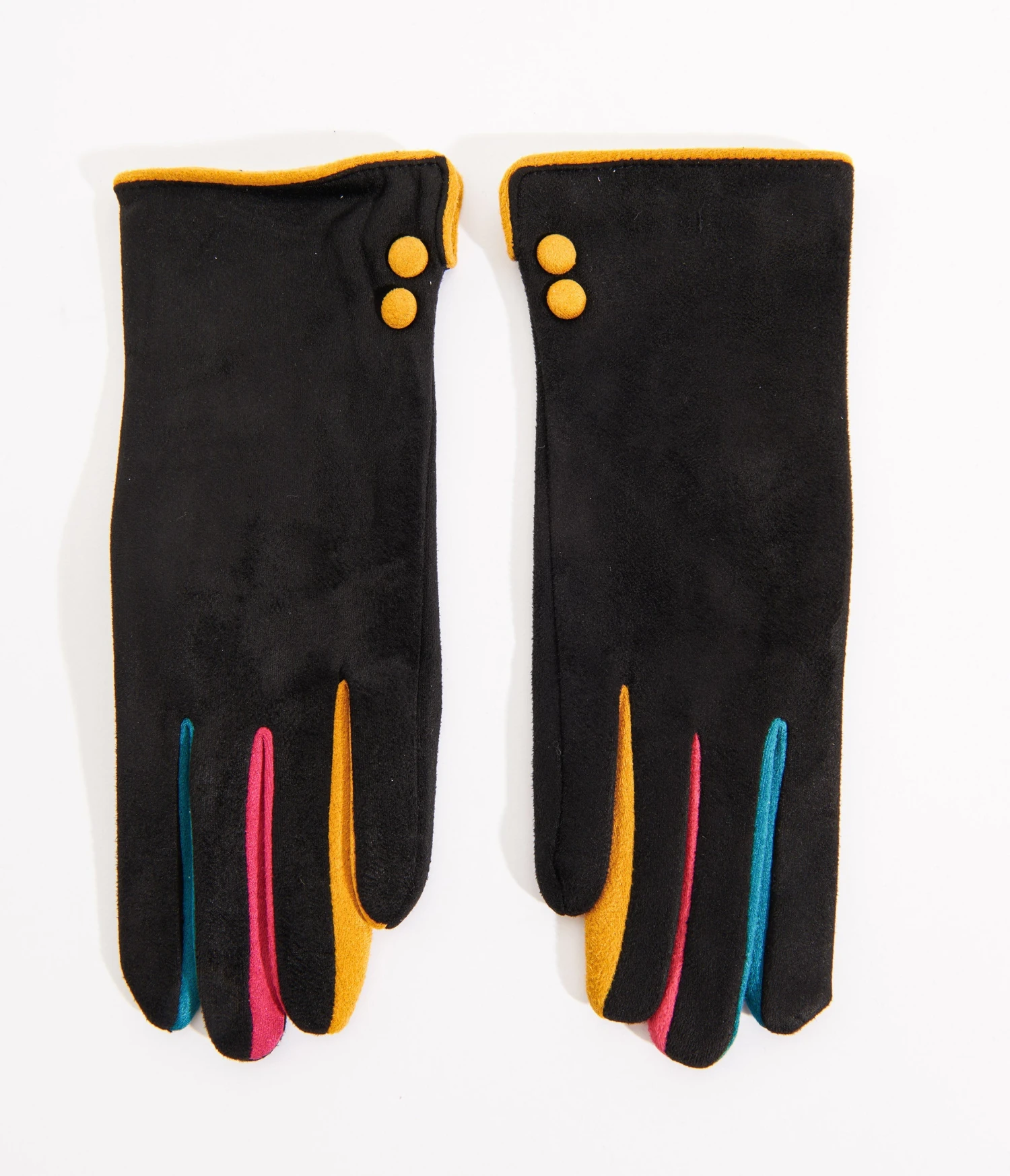 Black & Rainbow Finger Gloves 1 Black & Rainbow Finger Gloves