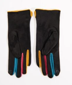 Black & Rainbow Finger Gloves 5 Black & Rainbow Finger Gloves -New Dress Store black rainbow finger gloves 984083