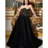 Cinderella Divine Black & Rainbow Jewel Strapless Prom Ball Gown
