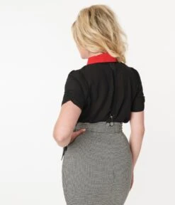 Black & Red Bow Blouse -New Dress Store black red bow blouse 726953