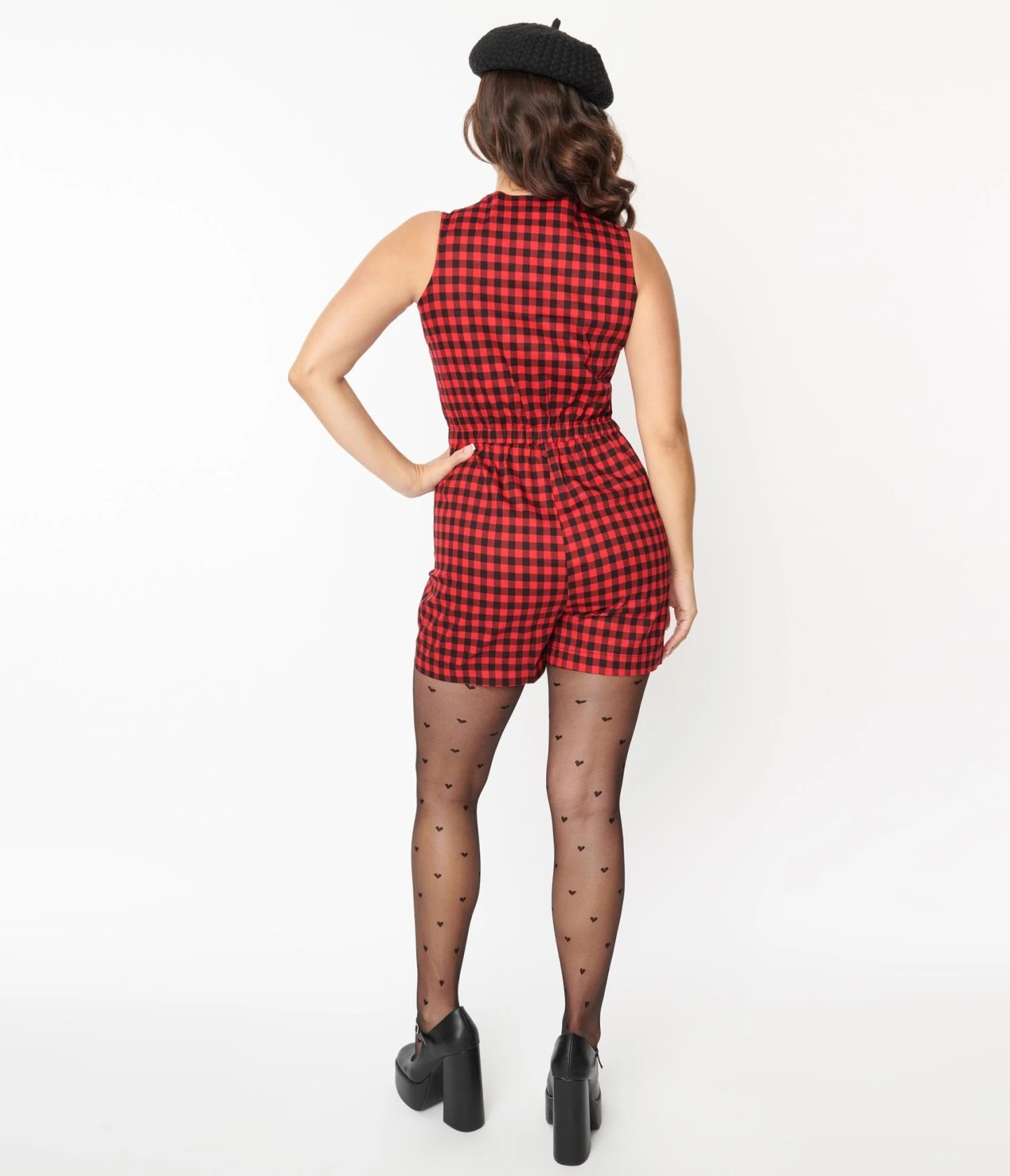 Black & Red Buffalo Check Romper 3 Black & Red Buffalo Check Romper - Image 3