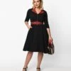 Black & Red Leopard Accent Lynette Swing Dress