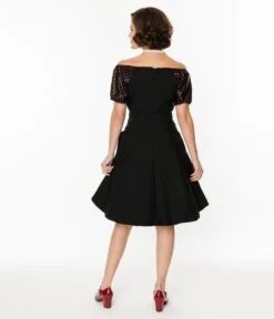Black & Red Polka Dot Romie Flare Dress -New Dress Store black red polka dot romie flare dress 633828