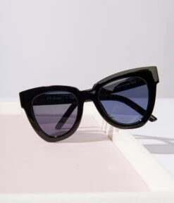 Black Retro Cat Eye Standard Sunglasses