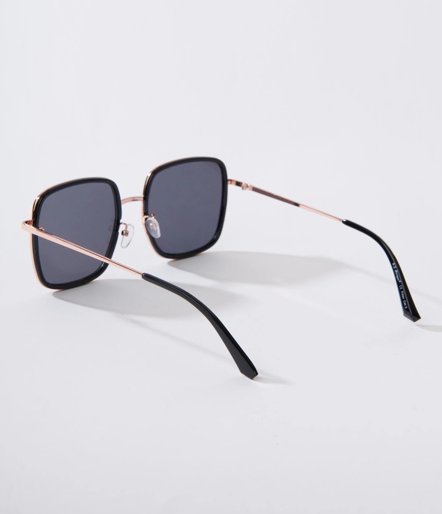 Black & Rose Gold Square Sunglasses 4 Black & Rose Gold Square Sunglasses - Image 4