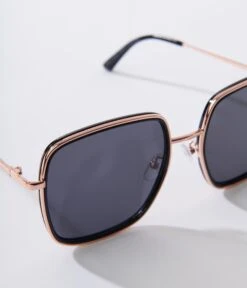 Black & Rose Gold Square Sunglasses 7 Black & Rose Gold Square Sunglasses -New Dress Store black rose gold square sunglasses 724810