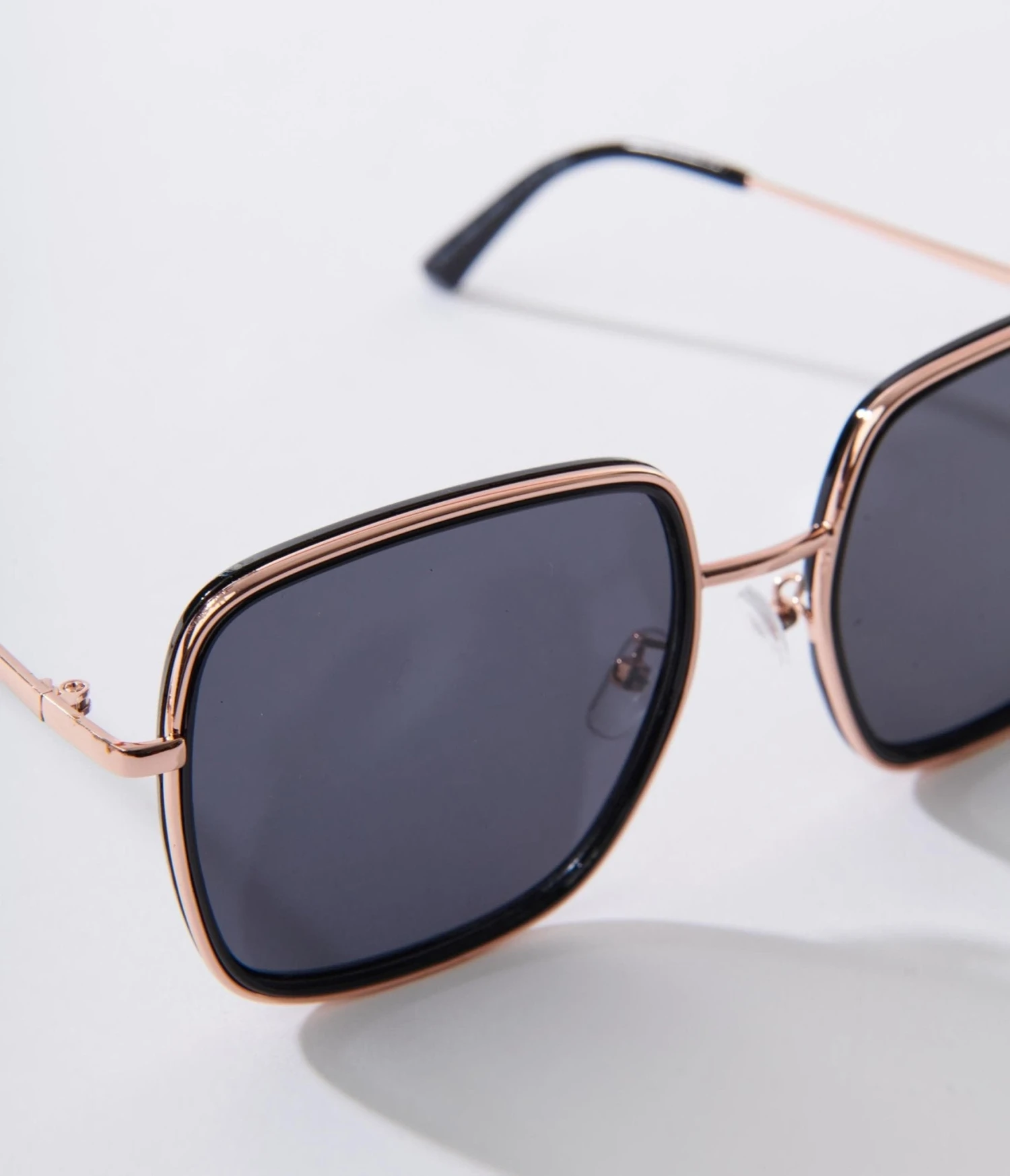 Black & Rose Gold Square Sunglasses 3 Black & Rose Gold Square Sunglasses - Image 3
