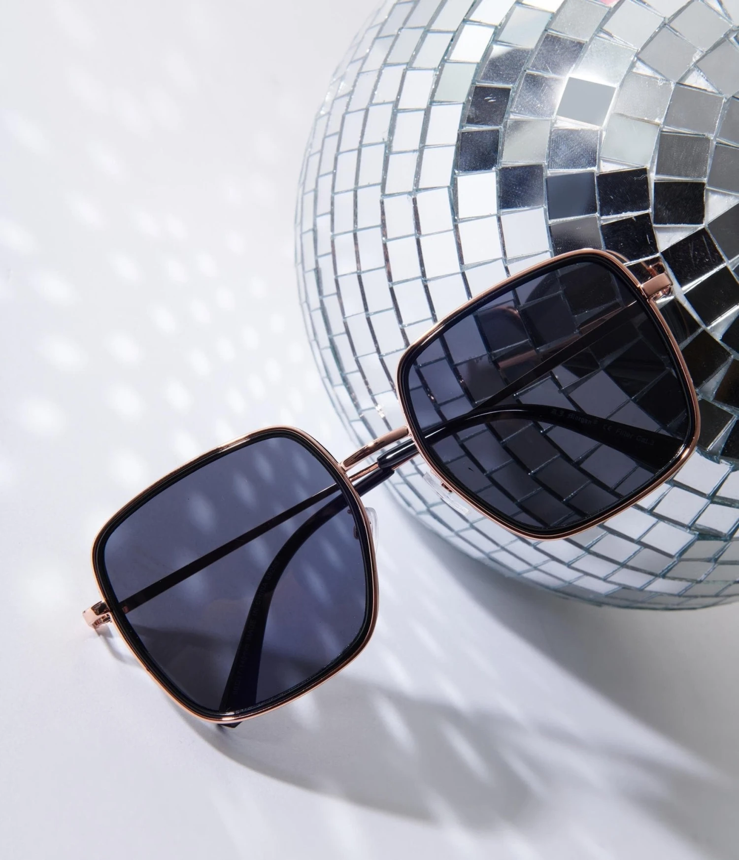 Black & Rose Gold Square Sunglasses 1 Black & Rose Gold Square Sunglasses