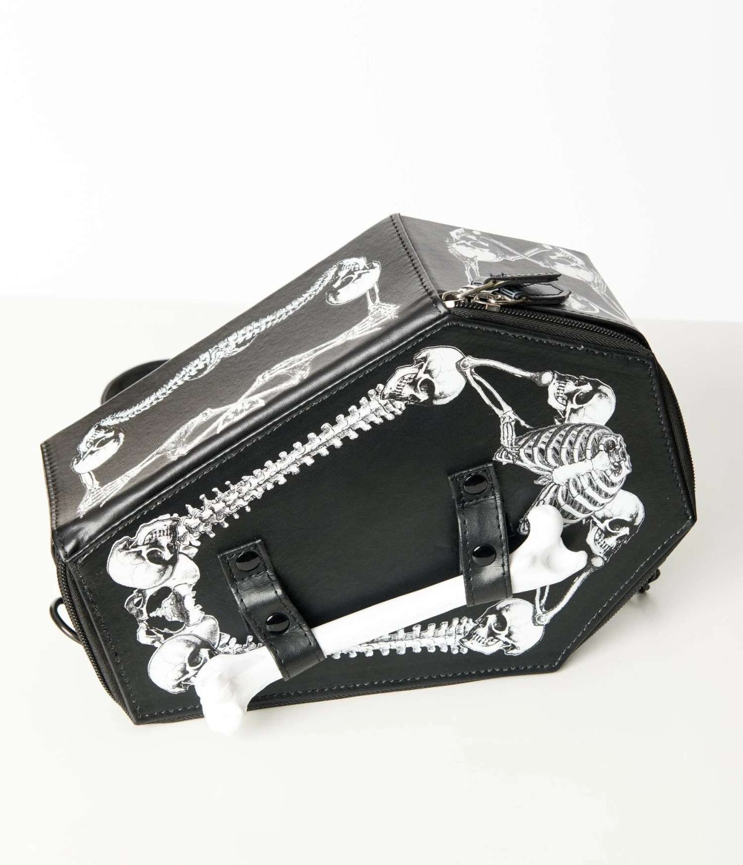 Black Skeleton Coffin Handbag 1 Black Skeleton Coffin Handbag